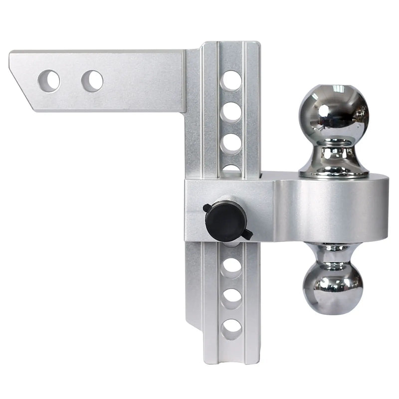 Alu - Adjustable Trailer Drop Hitch 2" Receiver 8" Adjustable - Silver by HouseOfZazla