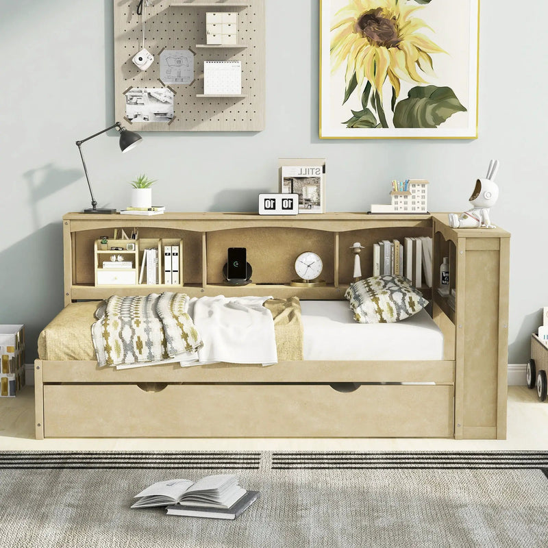 Daybed With Trundle, Storage Cabinets, USB Ports by Unique Piece Furniture