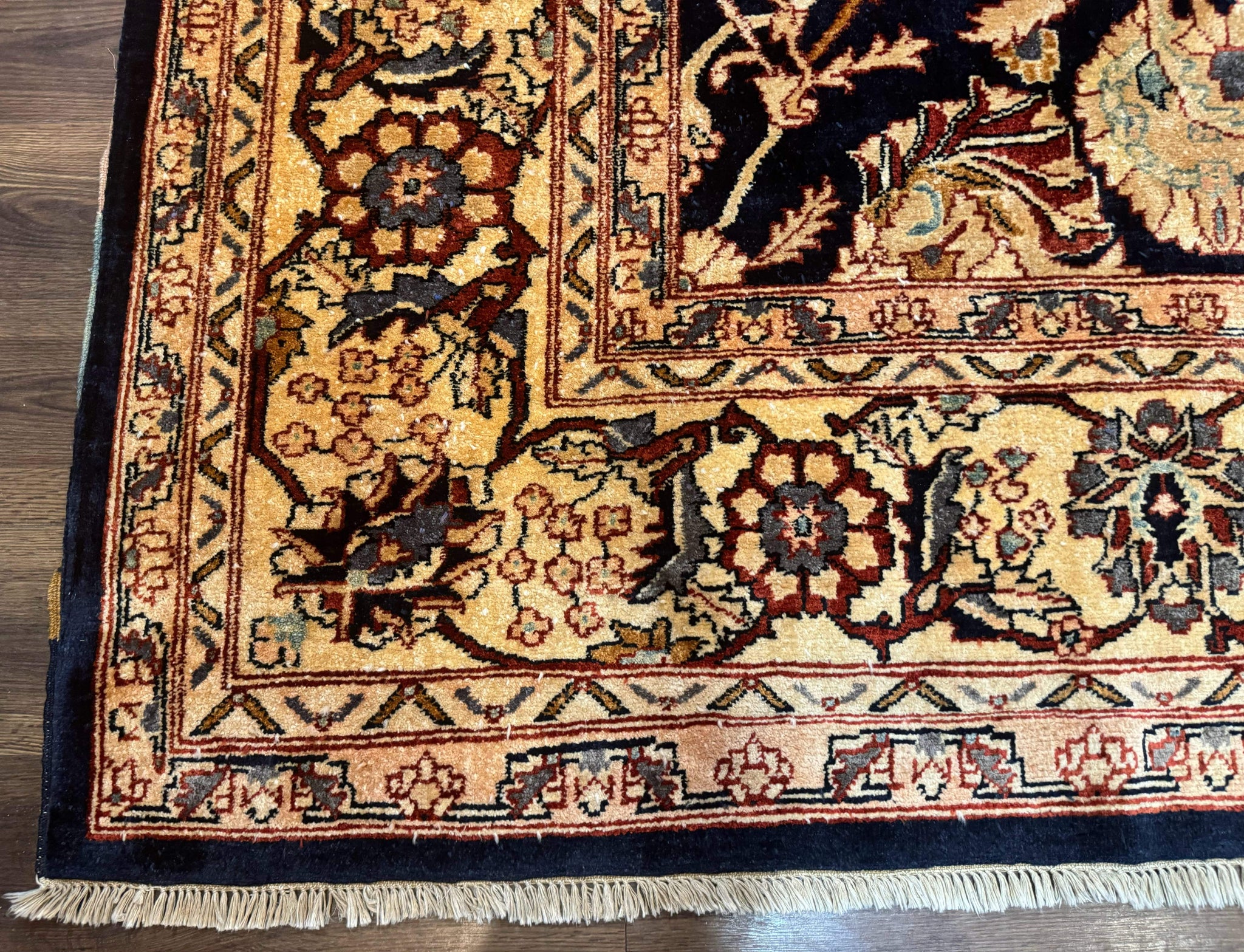 Pak Persian Bidjar Rug 10x13, Midnight Blue and Tan Pakistani Carpet by Jewel Rugs