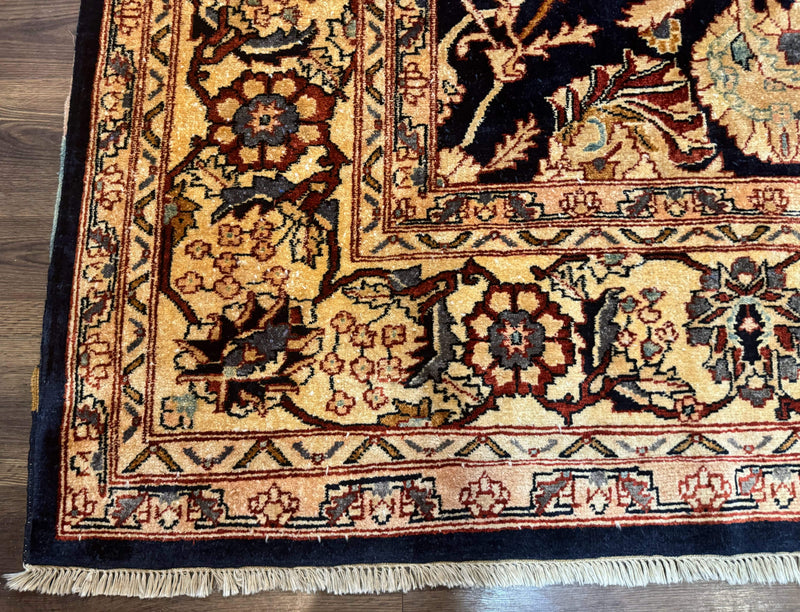 Pak Persian Bidjar Rug 10x13, Midnight Blue and Tan Pakistani Carpet by Jewel Rugs