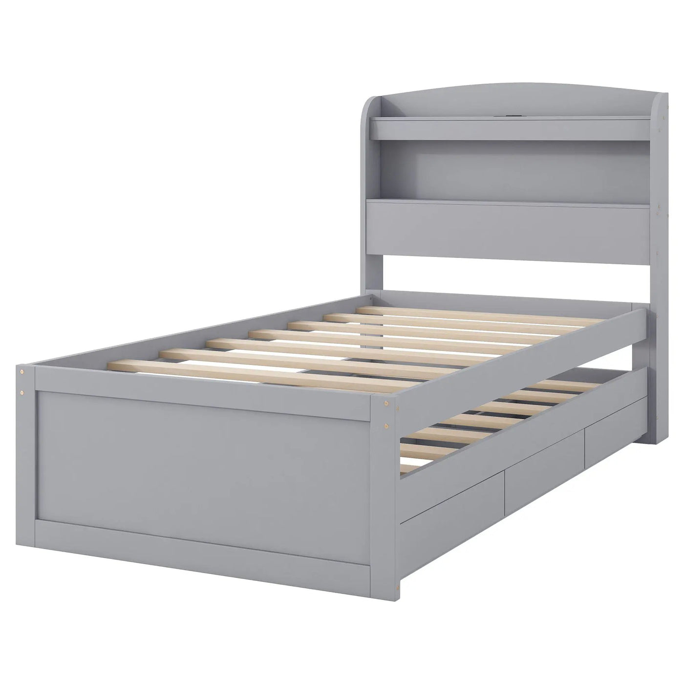 Platform Bed With LED Headboard, Charging Station, Trundle And 2 Drawers by Unique Piece Furniture