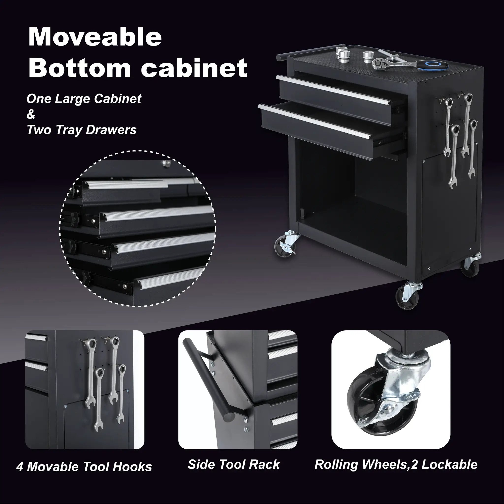 8-Drawer Rolling Tool Storage Cabinet with Detachable Top by HouseOfZazla