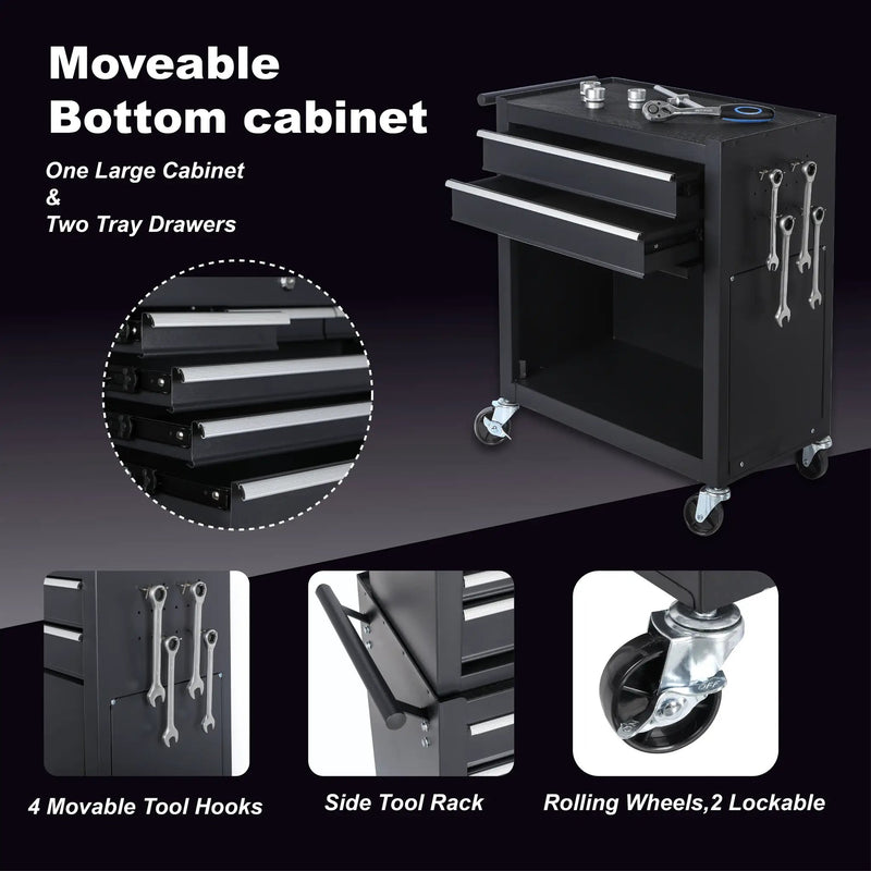 8-Drawer Rolling Tool Storage Cabinet with Detachable Top by HouseOfZazla