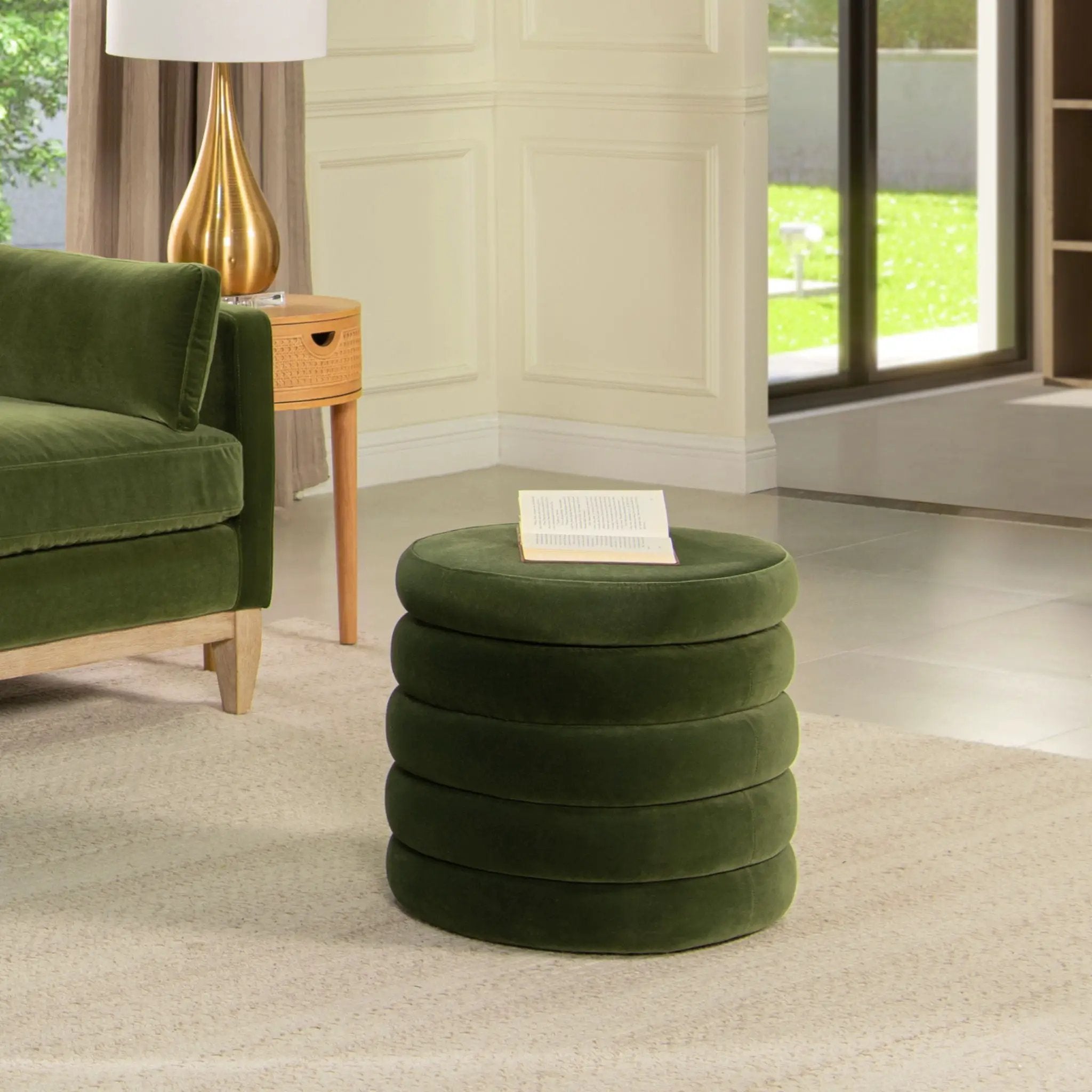 Fuji - Oversized Round Storage Ottoman by Unique Piece Furniture