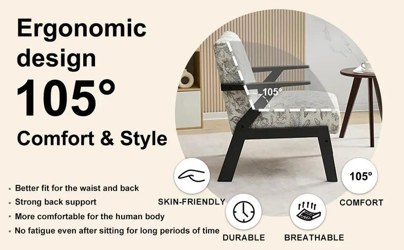 Mid-Century Modern Lounge Armchair - Seat Cushion (Beige + Grey) by HouseOfZazla