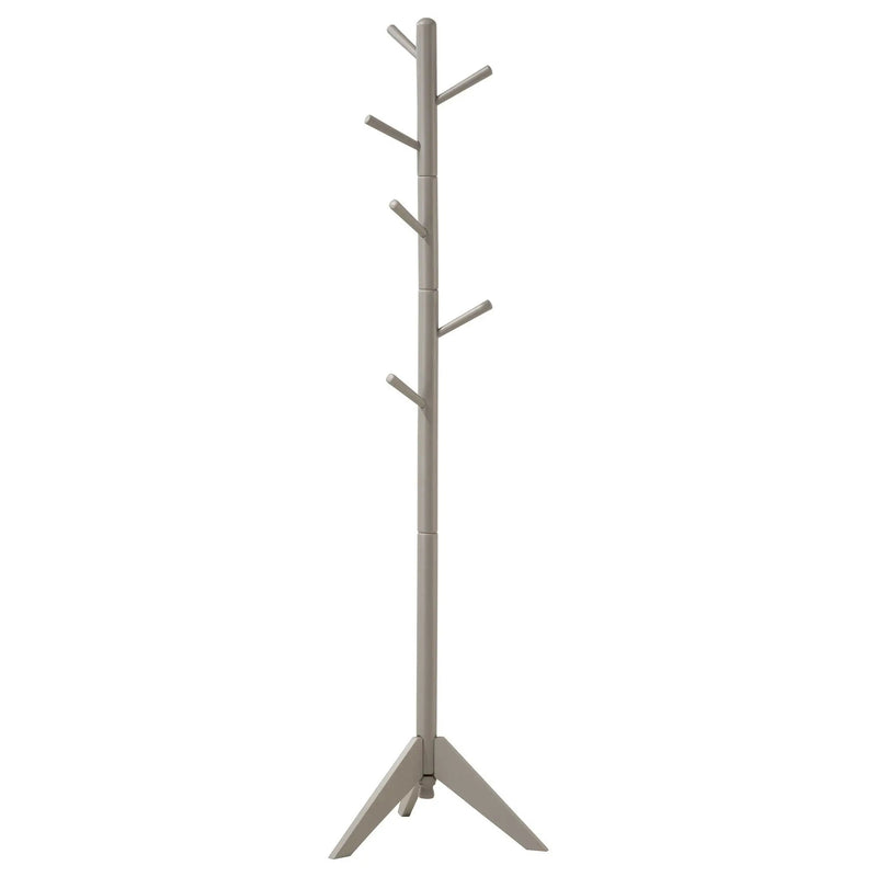 Devlin 6 Hook Freestanding Wood Coat Rack Hat Hanger Grey by Unique Piece Furniture