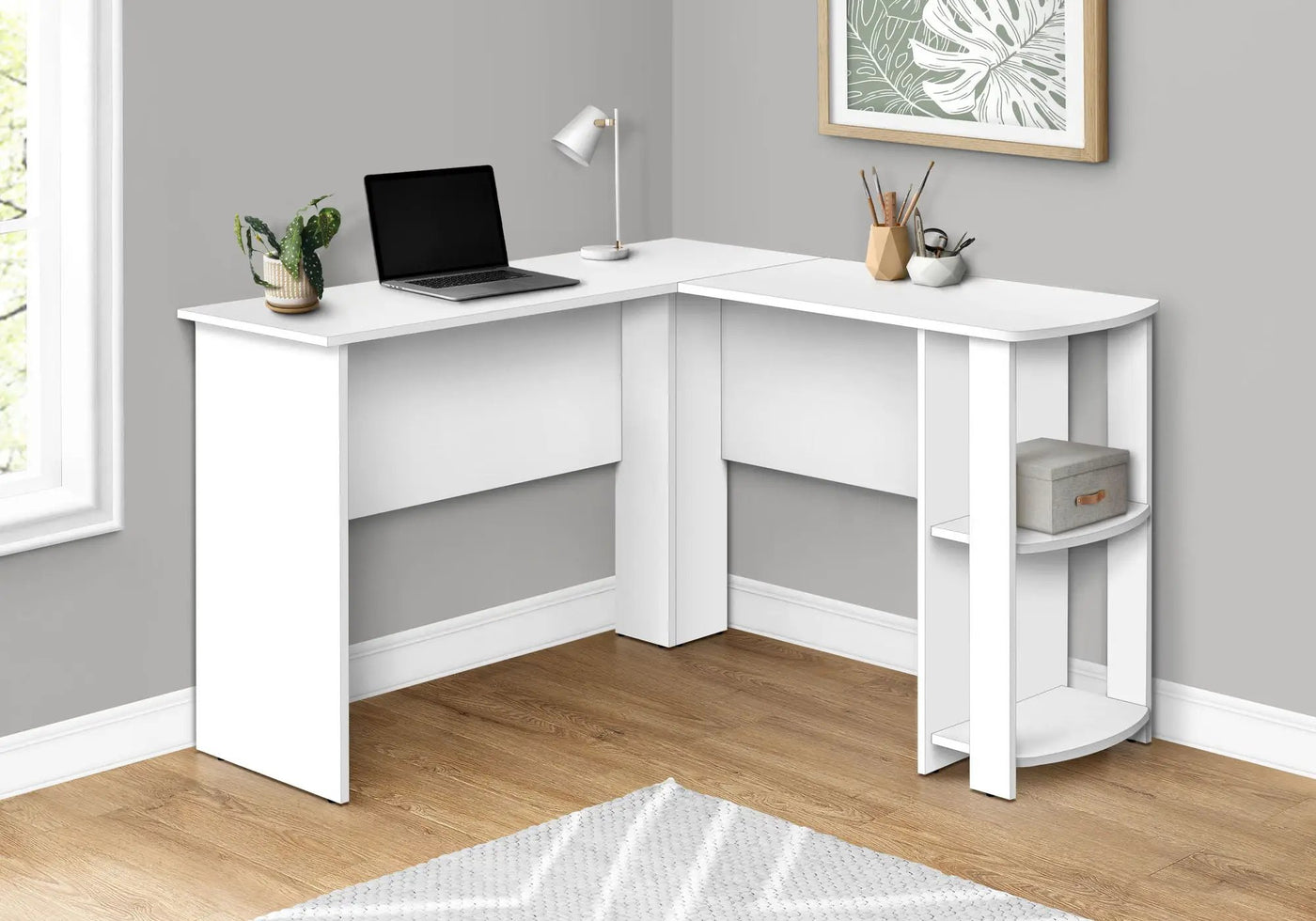 Computer Desk, Home Office, Corner, Storage Shelves, L Shape, Laptop, Contemporary & Modern by Unique Piece Furniture