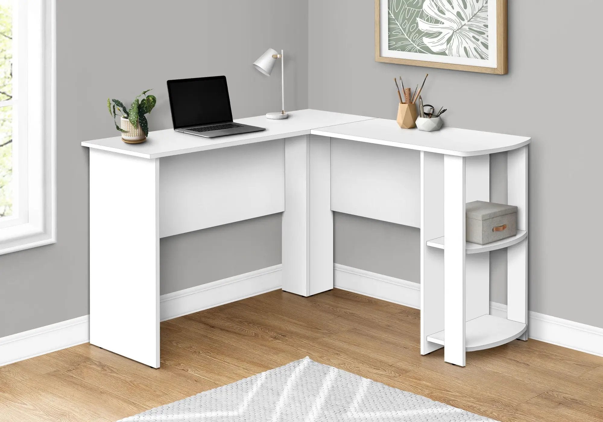 Computer Desk, Home Office, Corner, Storage Shelves, L Shape, Laptop, Contemporary & Modern by Unique Piece Furniture