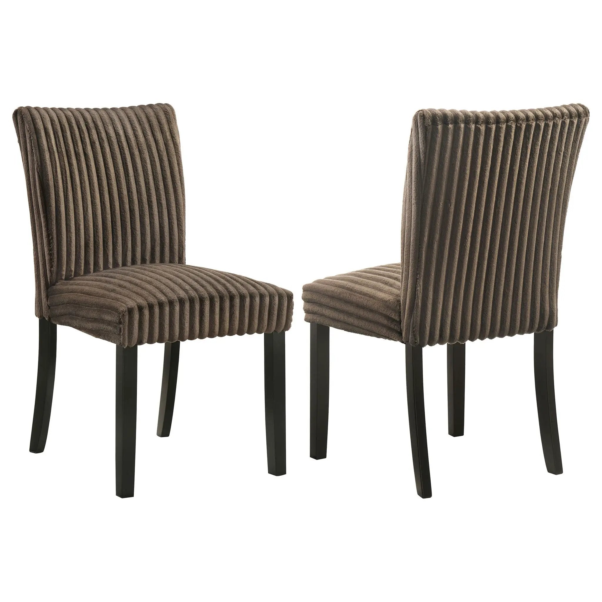 Dermott Upholstered Parson Dining Side Chair Chocolate (Set of 2) by Unique Piece Furniture