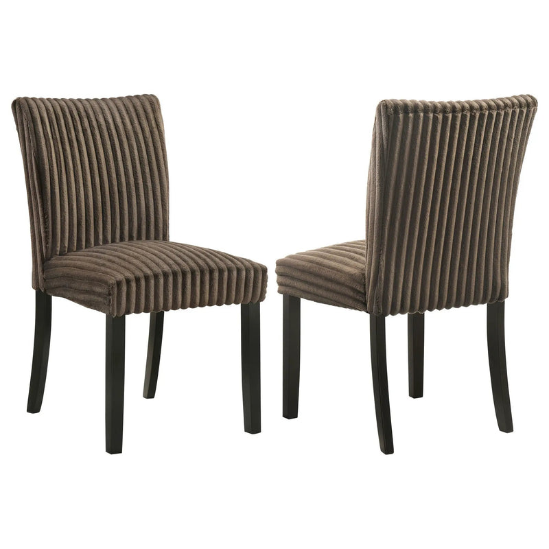 Dermott Upholstered Parson Dining Side Chair Chocolate (Set of 2) by Unique Piece Furniture