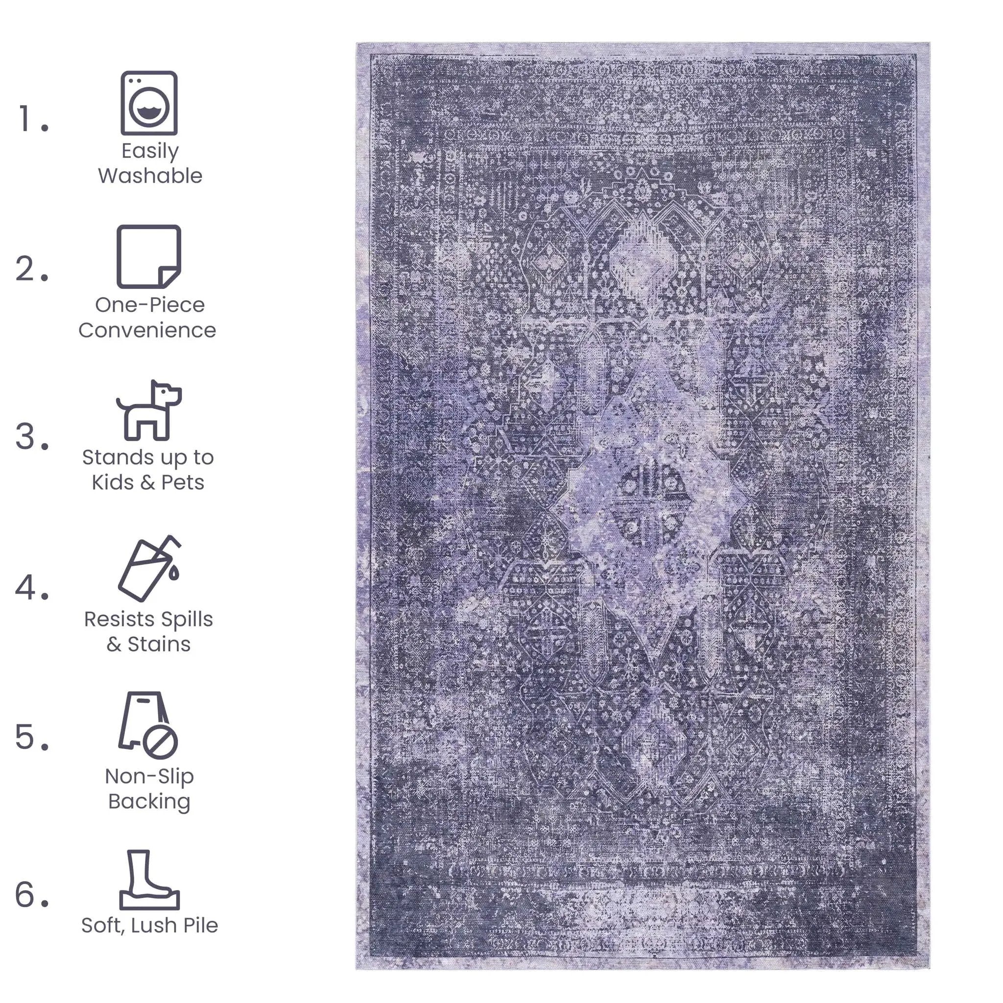 Maval - Washable Area Rug by HouseOfZazla
