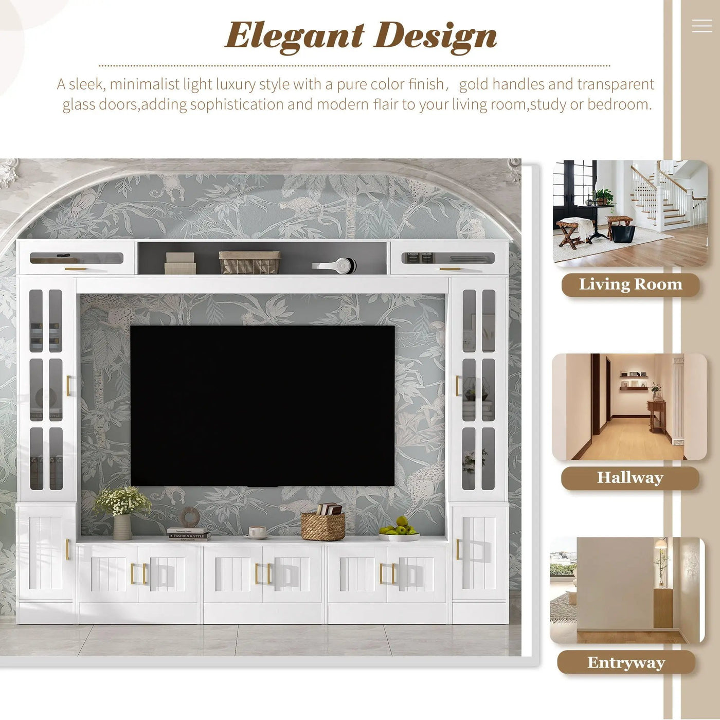 Wall Unit Entertainment Center With Bookshelves For TVs Up to 80" by HouseOfZazla