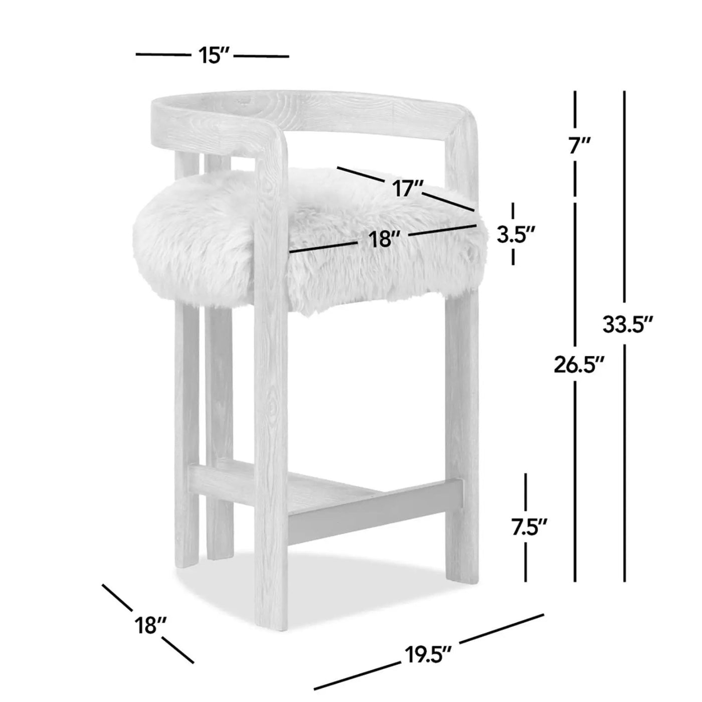 Millwick - Low Back Counter Stool by HouseOfZazla