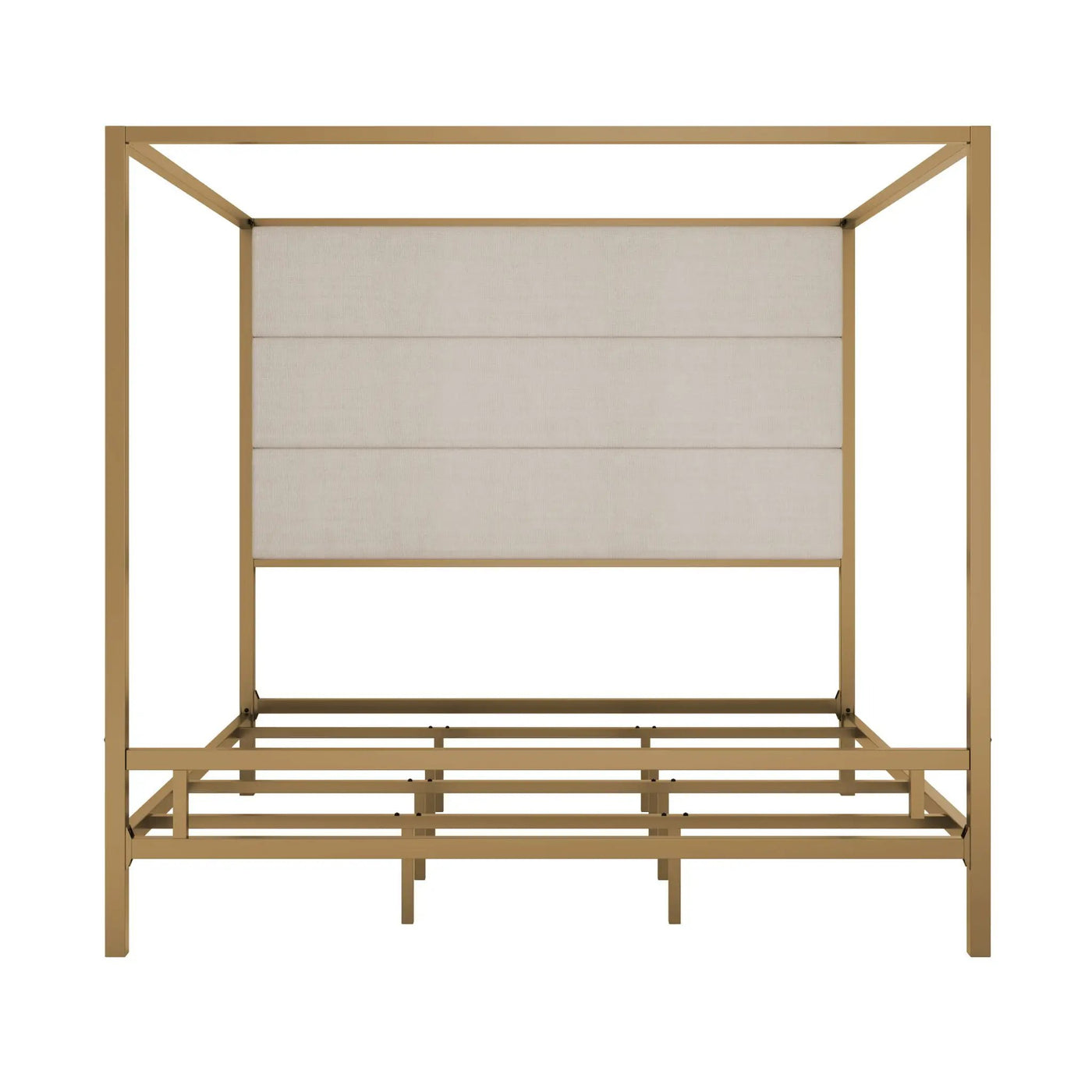 Canopy Bed With Tall Upholstered Headboard, 4 Poster Frame by HouseOfZazla