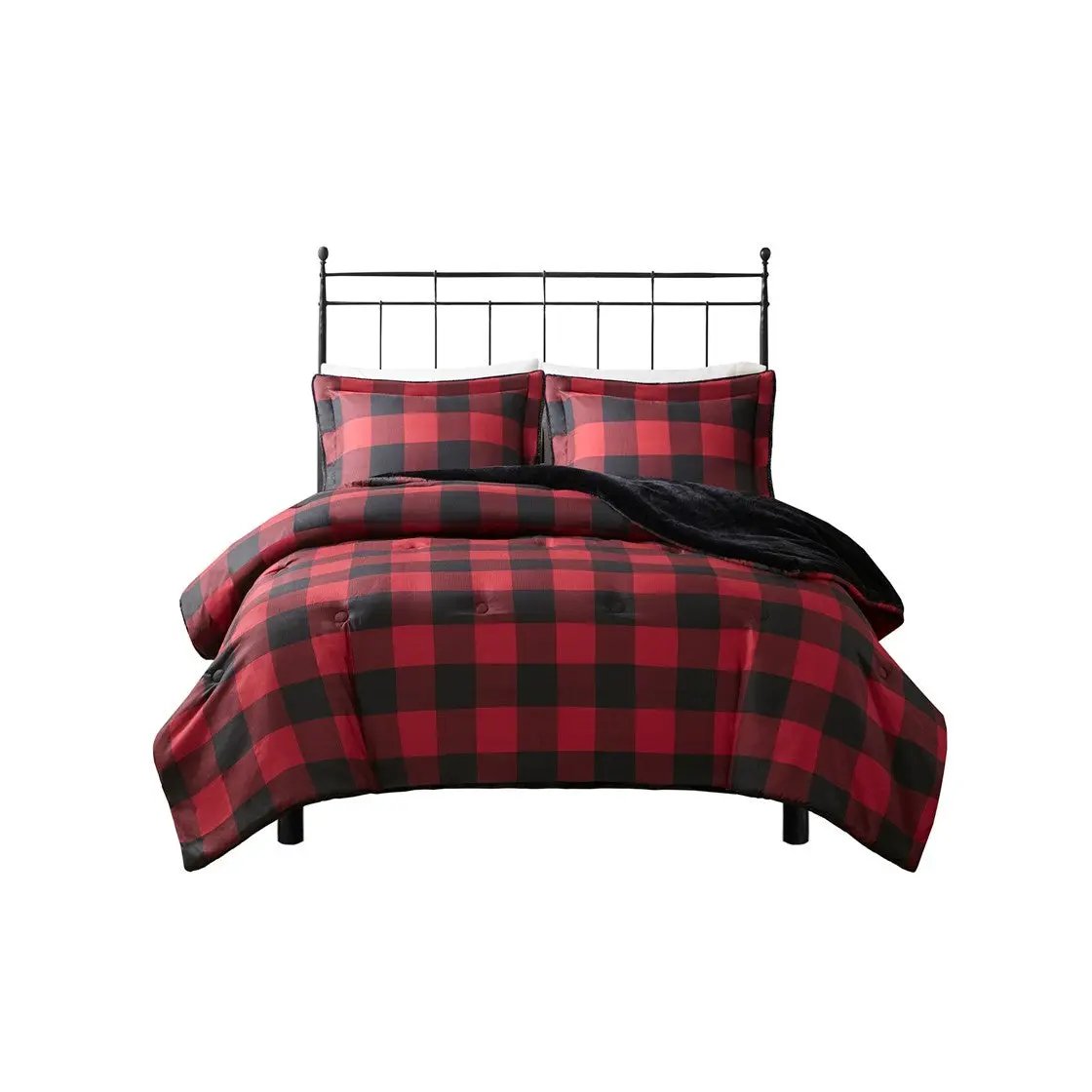 King/Cal King Faux Wool to Faux Fur Down Alternative Comforter Set by HouseOfZazla
