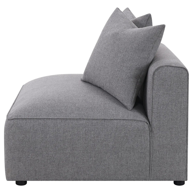 Jennifer Upholstered Armless Chair Grey by Unique Piece Furniture