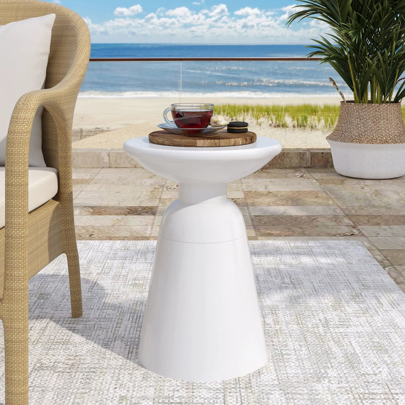 Outdoor Modern Metal End Large Table by HouseOfZazla