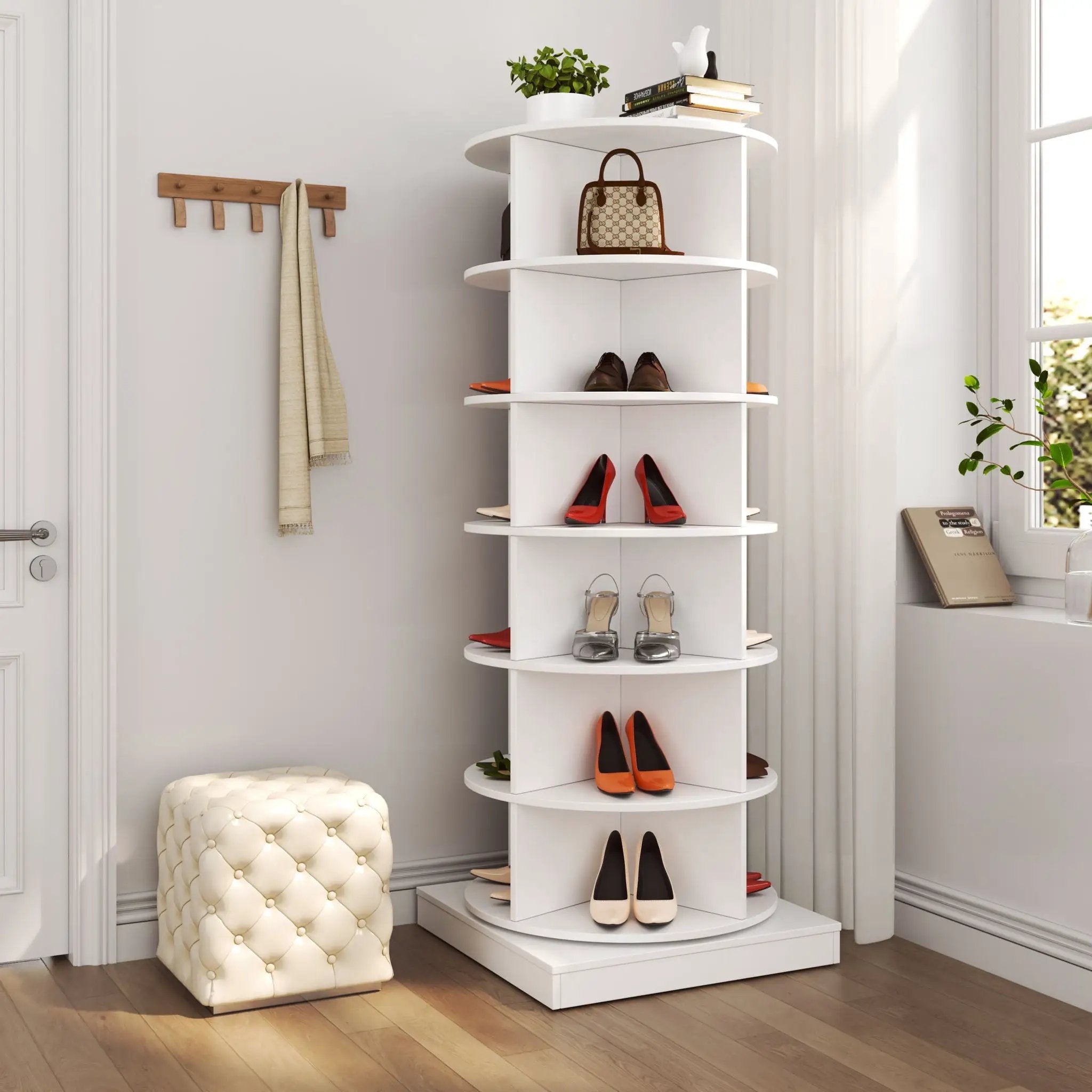 360 Rotating Shoe Cabinet 6 Layers by Unique Piece Furniture