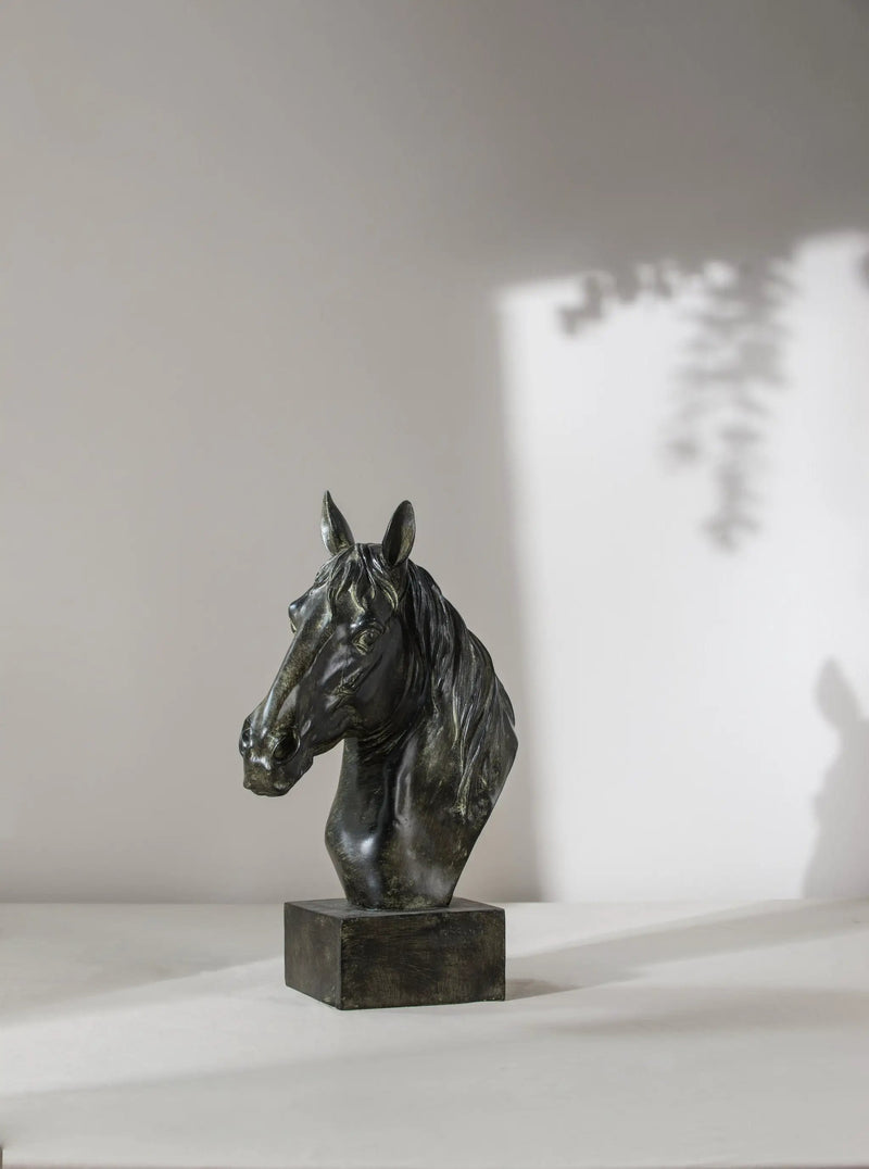 13x5.7x15.8 Equine Sculpture On Base by HouseOfZazla
