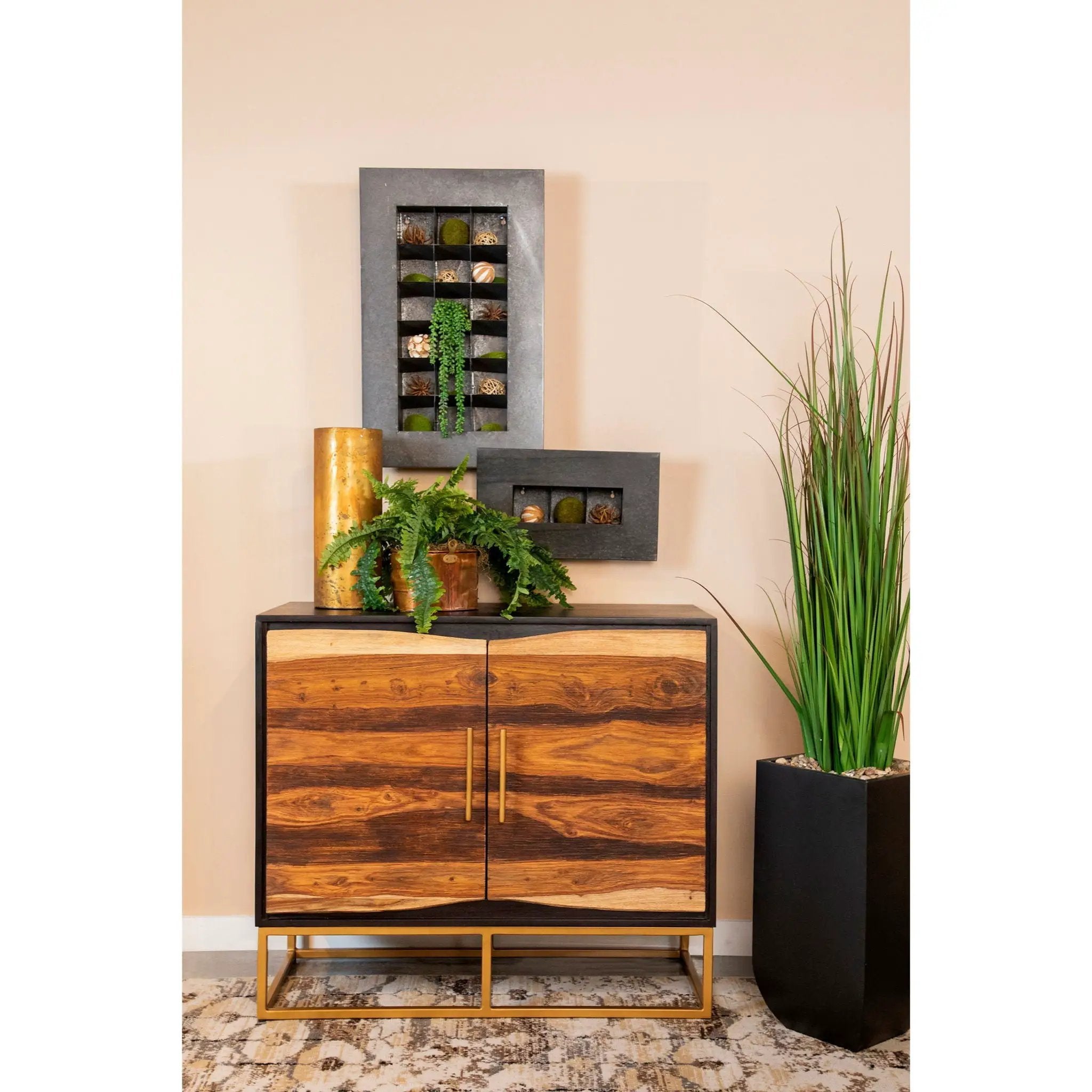 Denali - 2 Door Accent Cabinet With Variegated Grain Doors And Soft Base - Walnut by HouseOfZazla