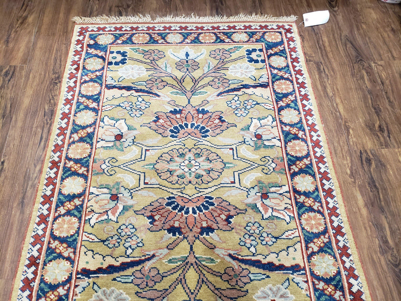Hallway Runner Rug, Kitchen Runner, Sultanabad Hand Knotted Rug, Farmhouse Rug, 1950s Rug, Mahal Rug, Turkish Rug, Long Runner, Yellow by Jewel Rugs