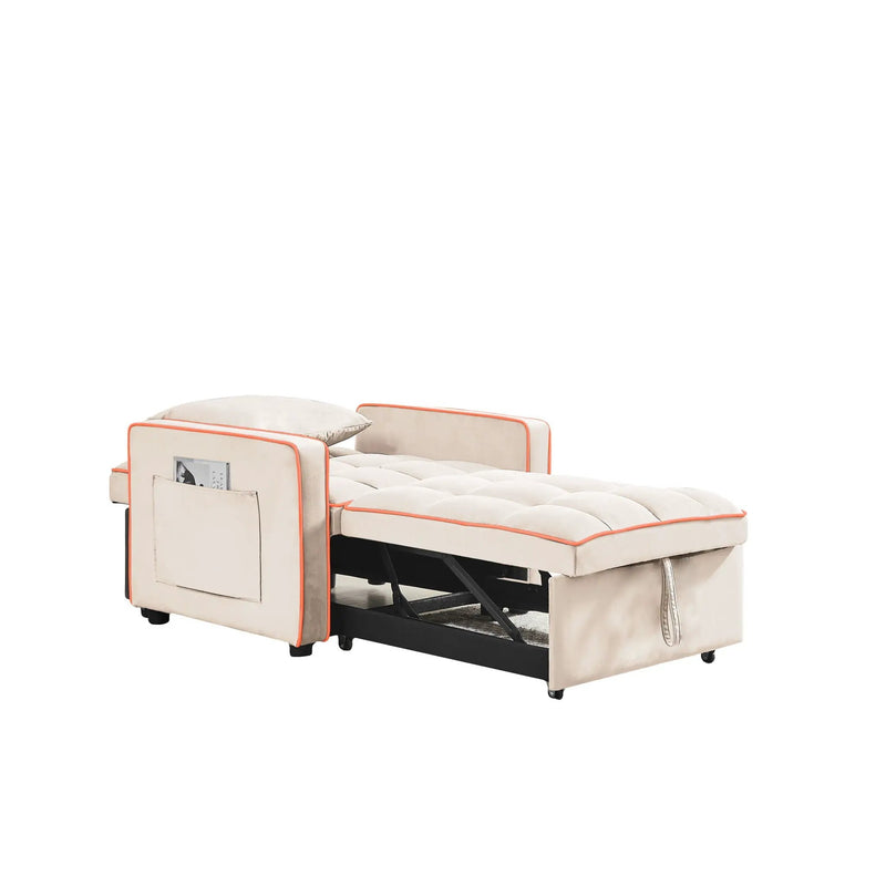 Modern 3 In 1 Sofa Bed Chair, Adjustable Recliner