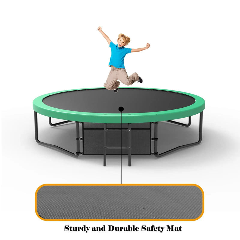 12' Recreational Kids Trampoline With Safety Enclosure Net & Ladder, Outdoor Recreational Trampolines by HouseOfZazla