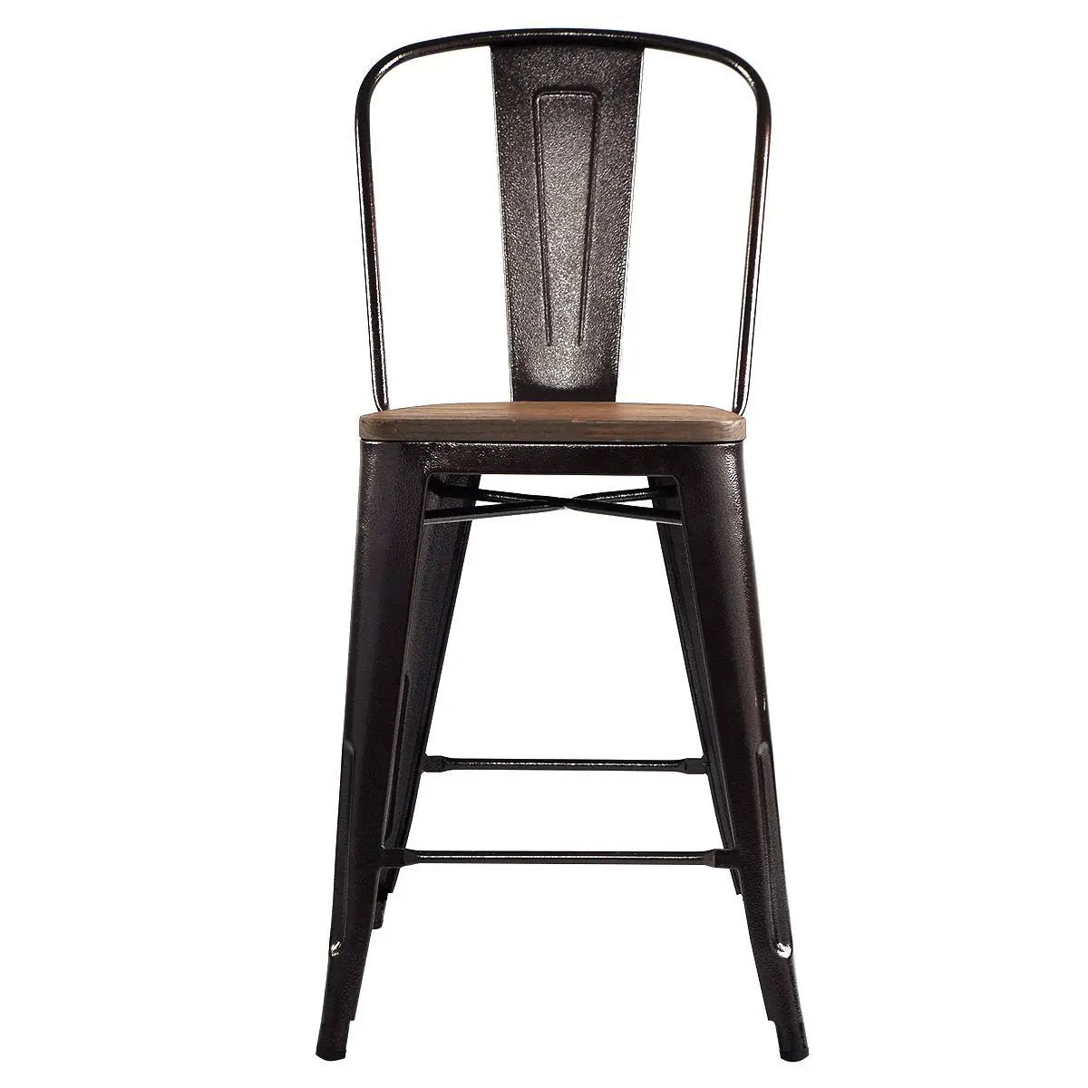 Set of 4 Industrial Metal Counter Stool Dining Chairs with Removable Backrests, photo 12 of 16
