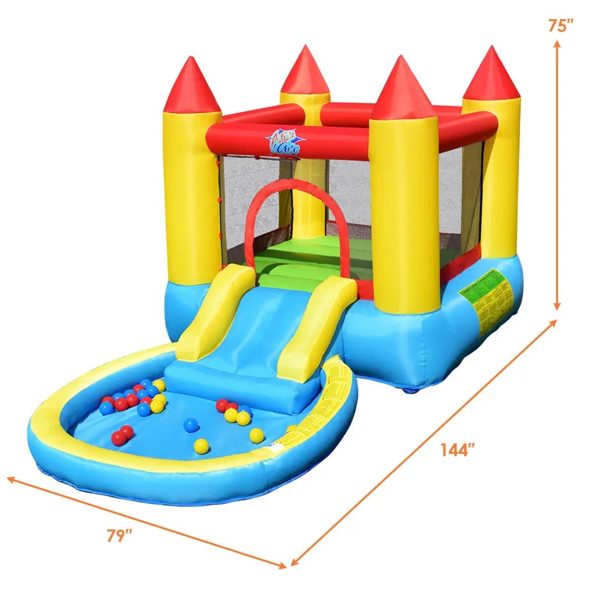 Inflatable Kids Slide Bounce House with 580w Blower by DirectDeals