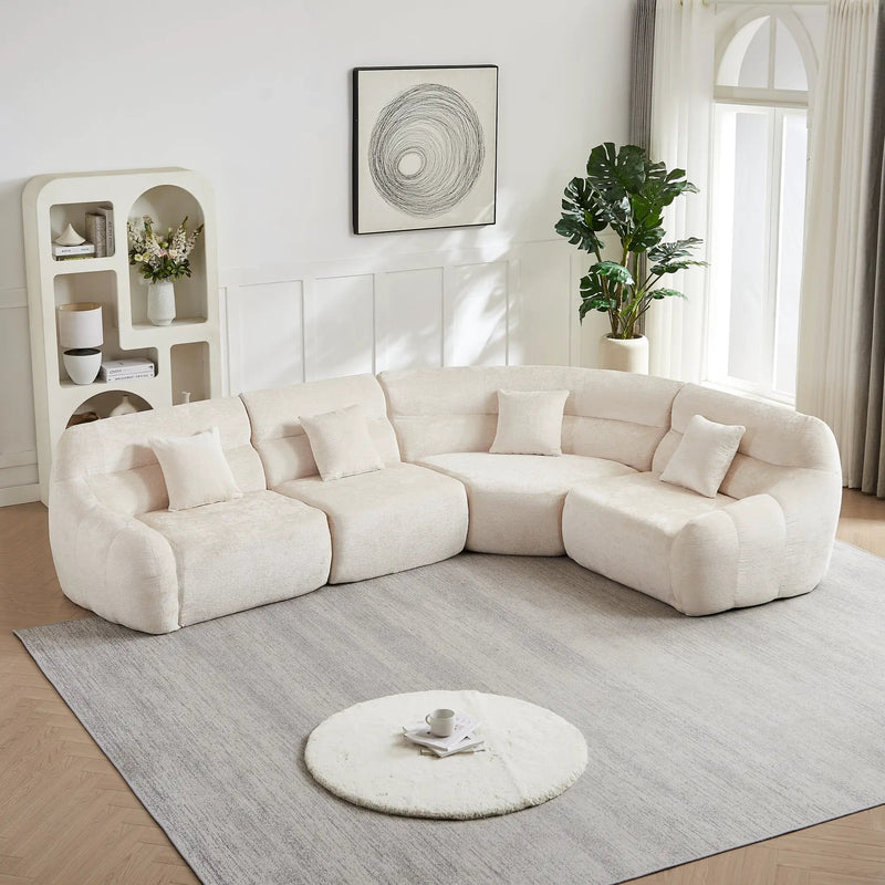 123.2-Inch Modern Luxury Curved Corner Sectional Sofa by HouseOfZazla