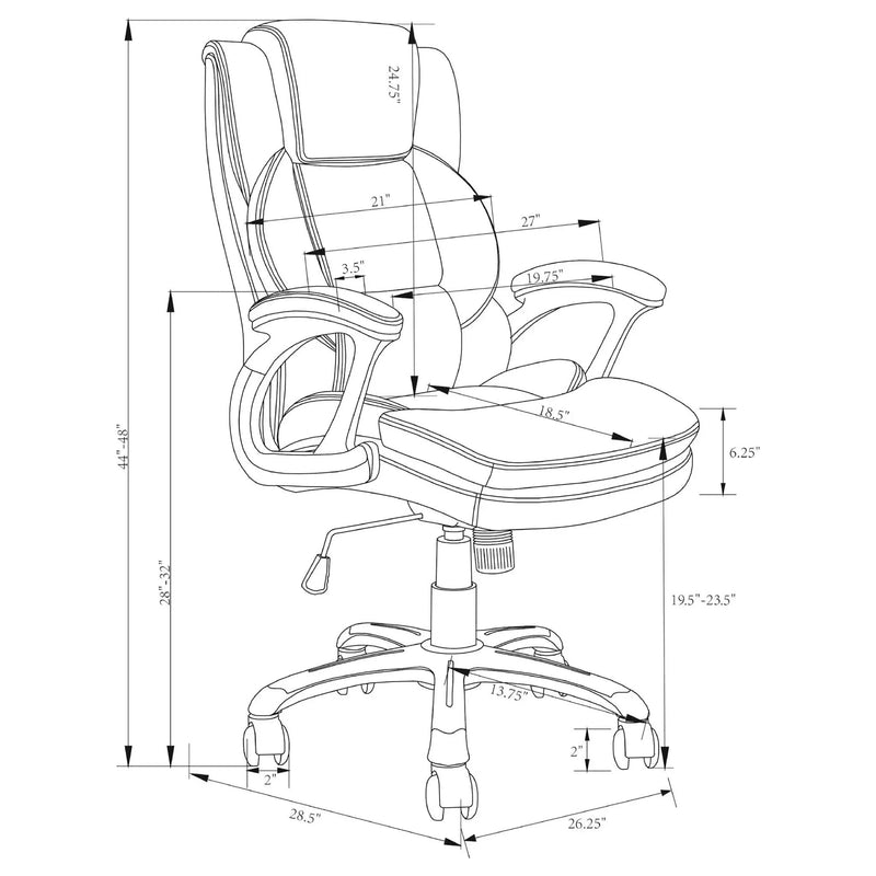 Stanton - Upholstered Adjustable Chair With Padded Arms And Adjustable Height - Gray by HouseOfZazla