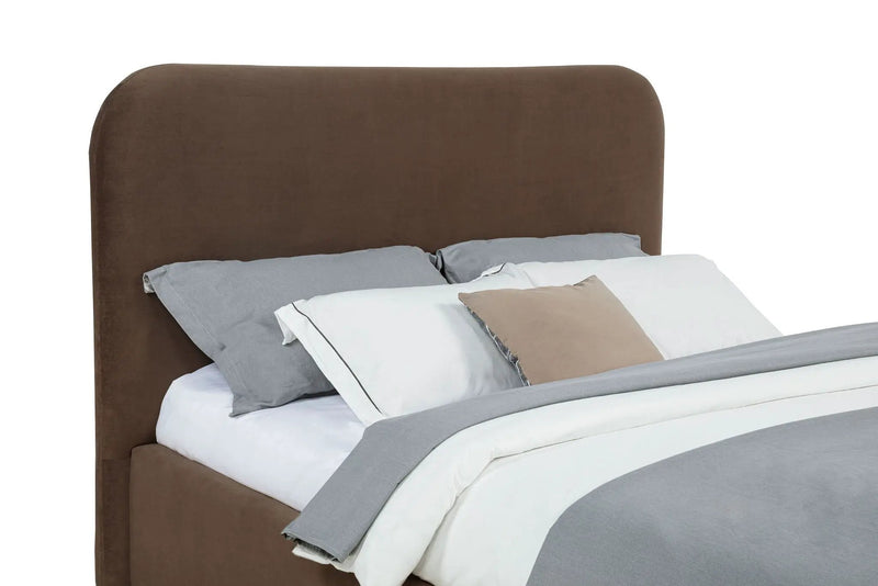 Anders Upholstered Full Storage Lift Platform Bed Chocolate by Unique Piece Furniture