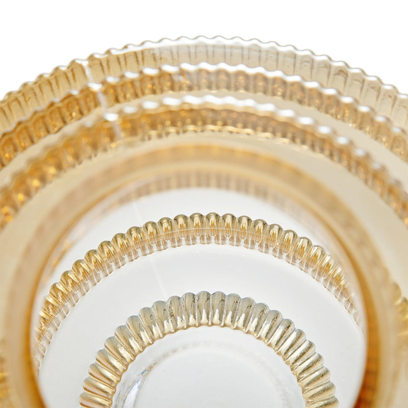 9.1x9.8" Tiered Geometric Amber Luster Clear Vase by HouseOfZazla