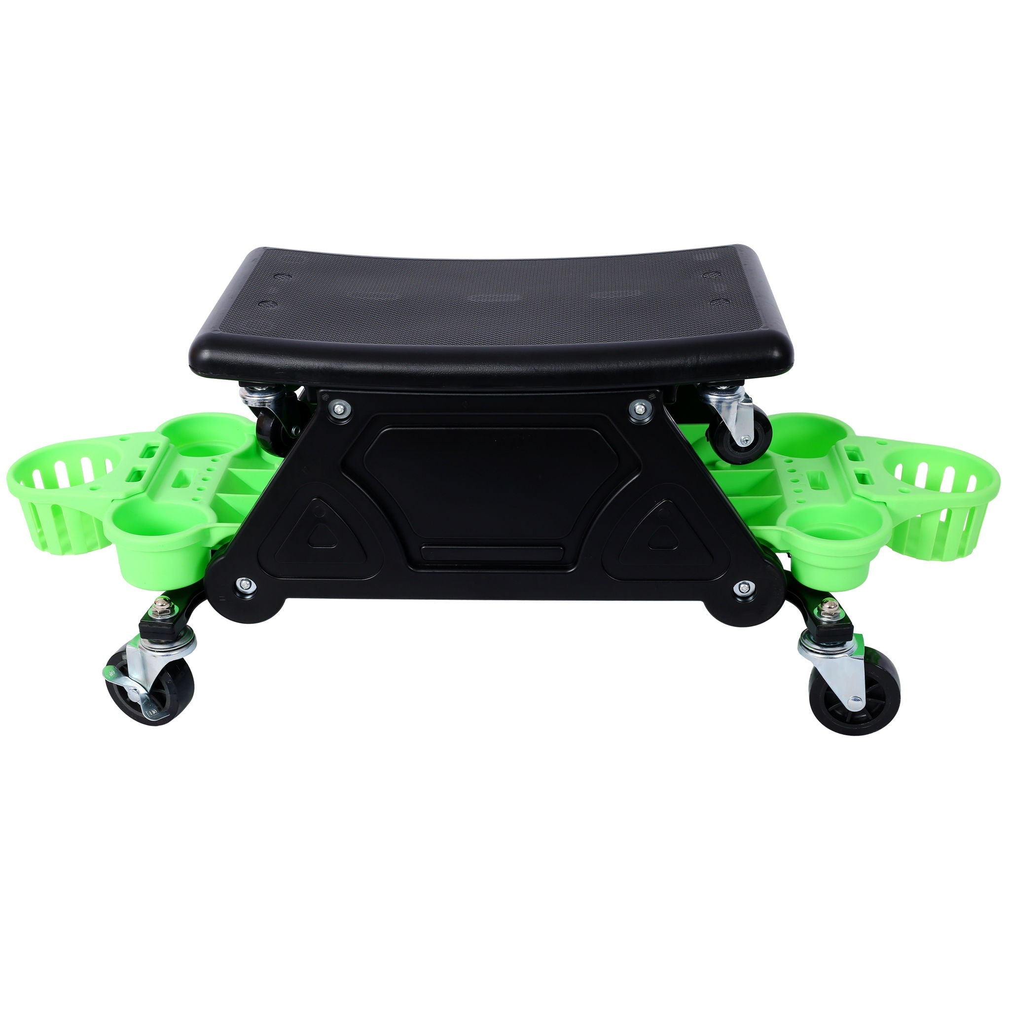 Rolling Detailing Creeper Seat With Wheels, Removable Tool Trays, 300 Lbs Capacity - Green by HouseOfZazla
