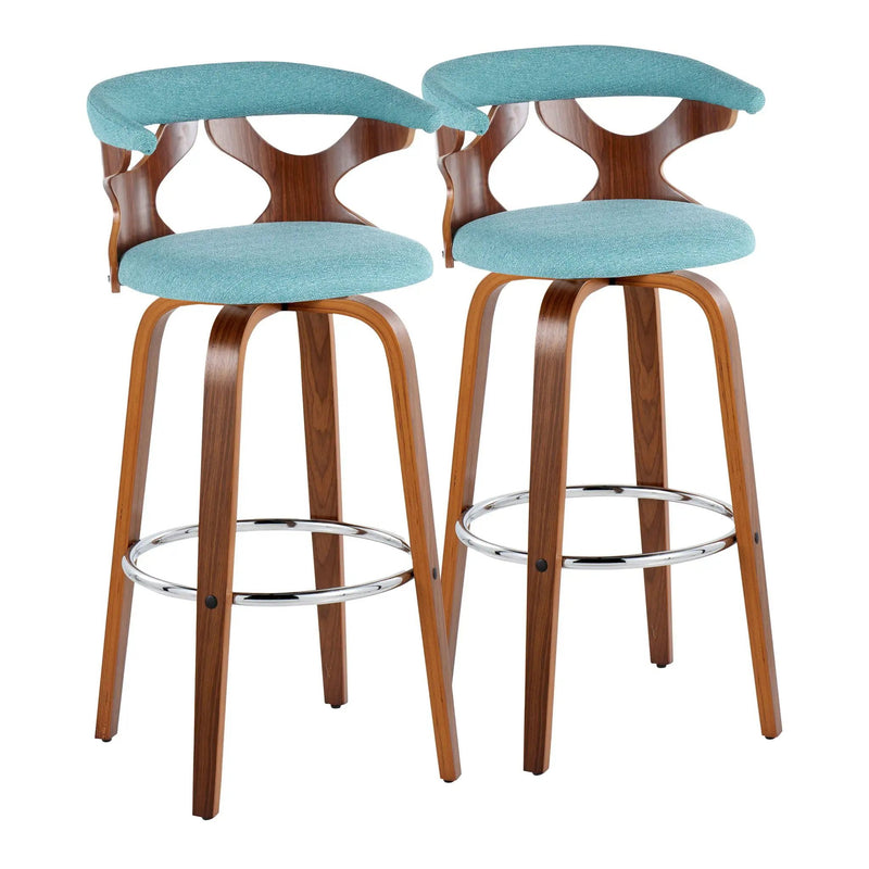 Gardenia - Mid Century Modern Fixed Height Barstool With Swivel With Round Footrest (Set of 2) by Unique Piece Furniture