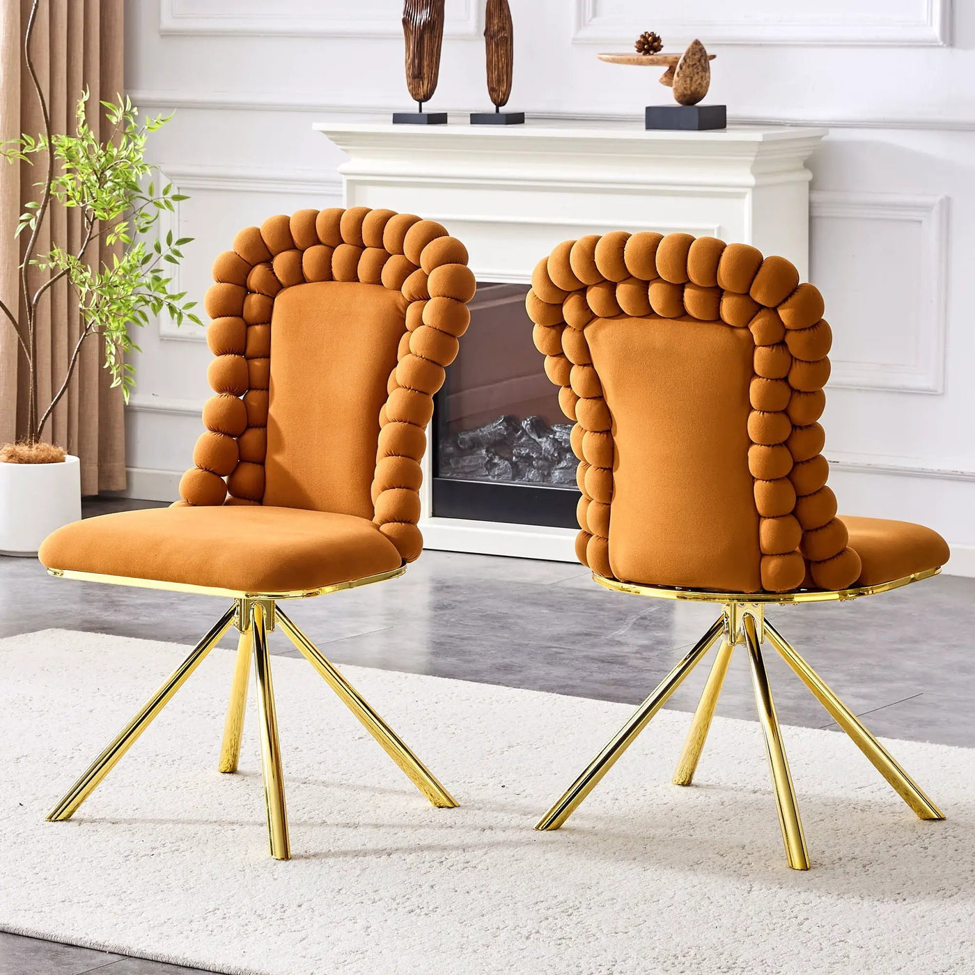 Puffy Bubble, Ball Chain Chair For Dining Room & Kitchen (Set of 2) by HouseOfZazla