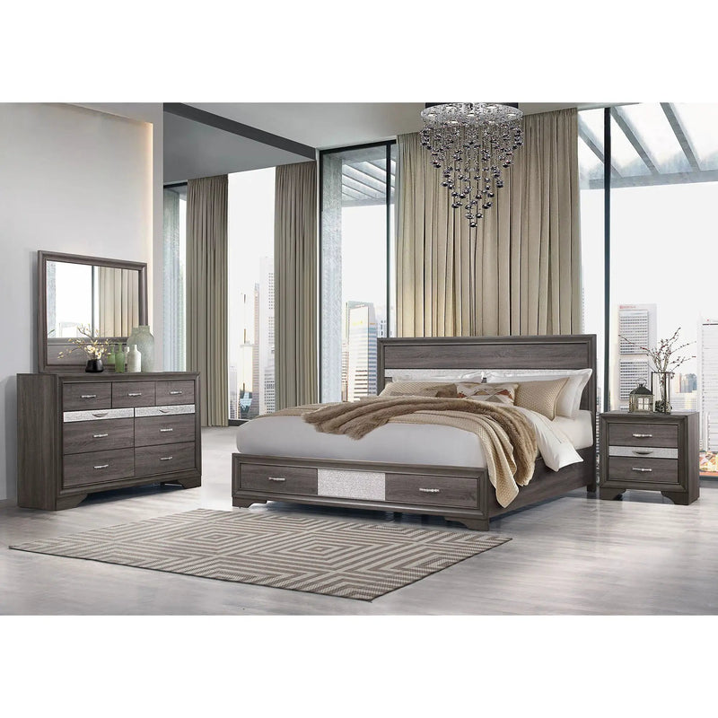 Ryder - Sparkle Nightstand - Gray by Unique Piece Furniture