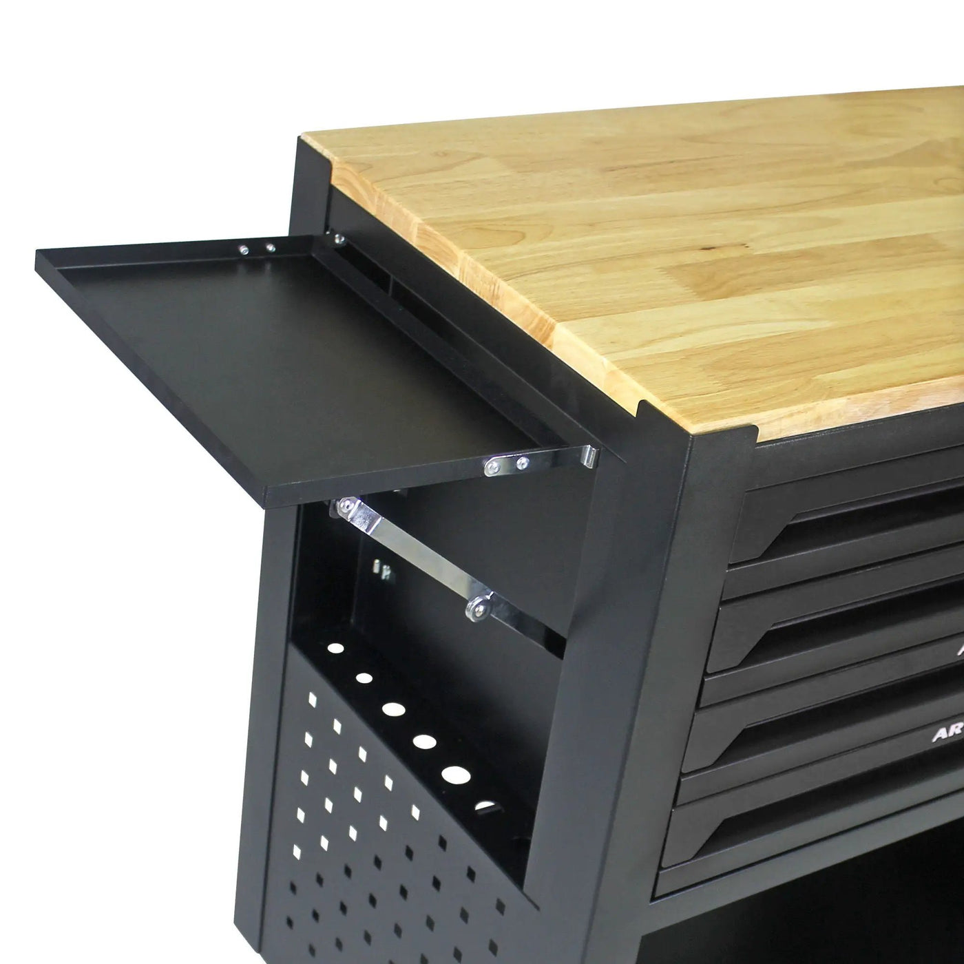 4 Drawers Multifunctional Tool Cart With Wheels And Wooden Top by HouseOfZazla