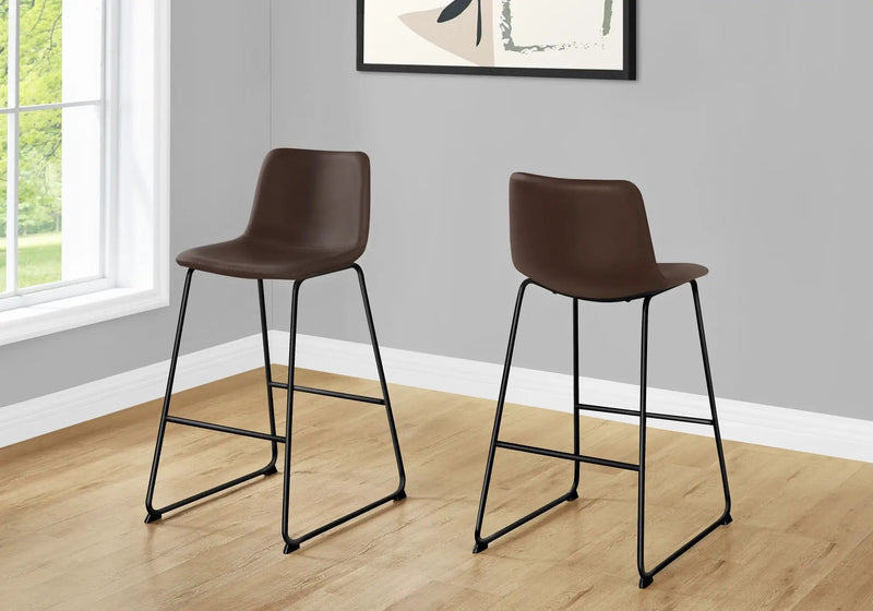 Bar Height Office Chair with Curved Backrest and Leather-Look Upholstery by HouseOfZazla