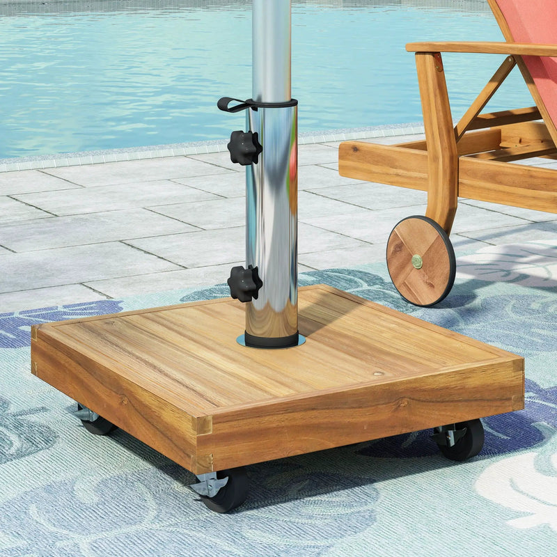 Ralph Square Umbrella Base - Teak by HouseOfZazla