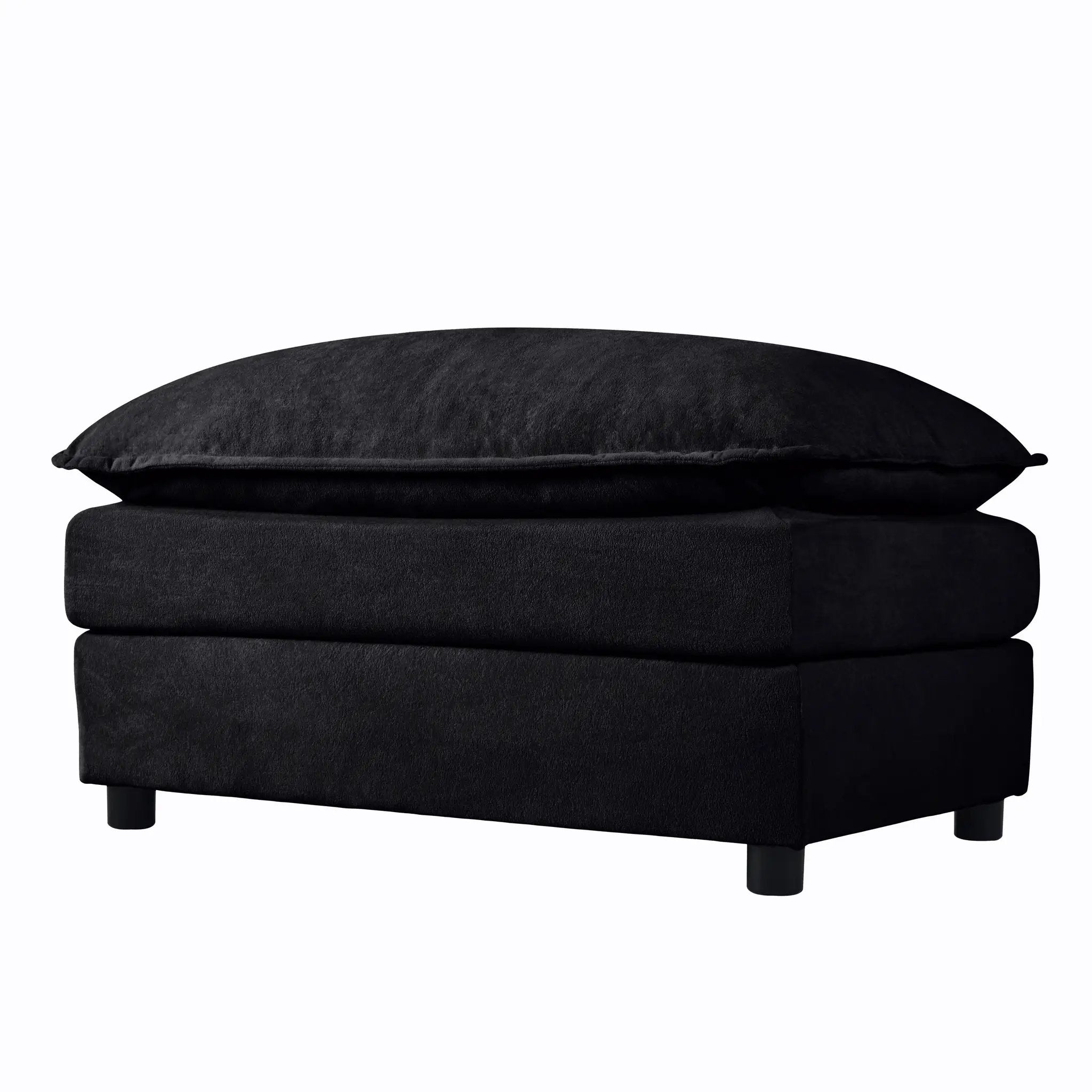 Luxury Chenille Ottoman with Double-Layer Cushion by HouseOfZazla