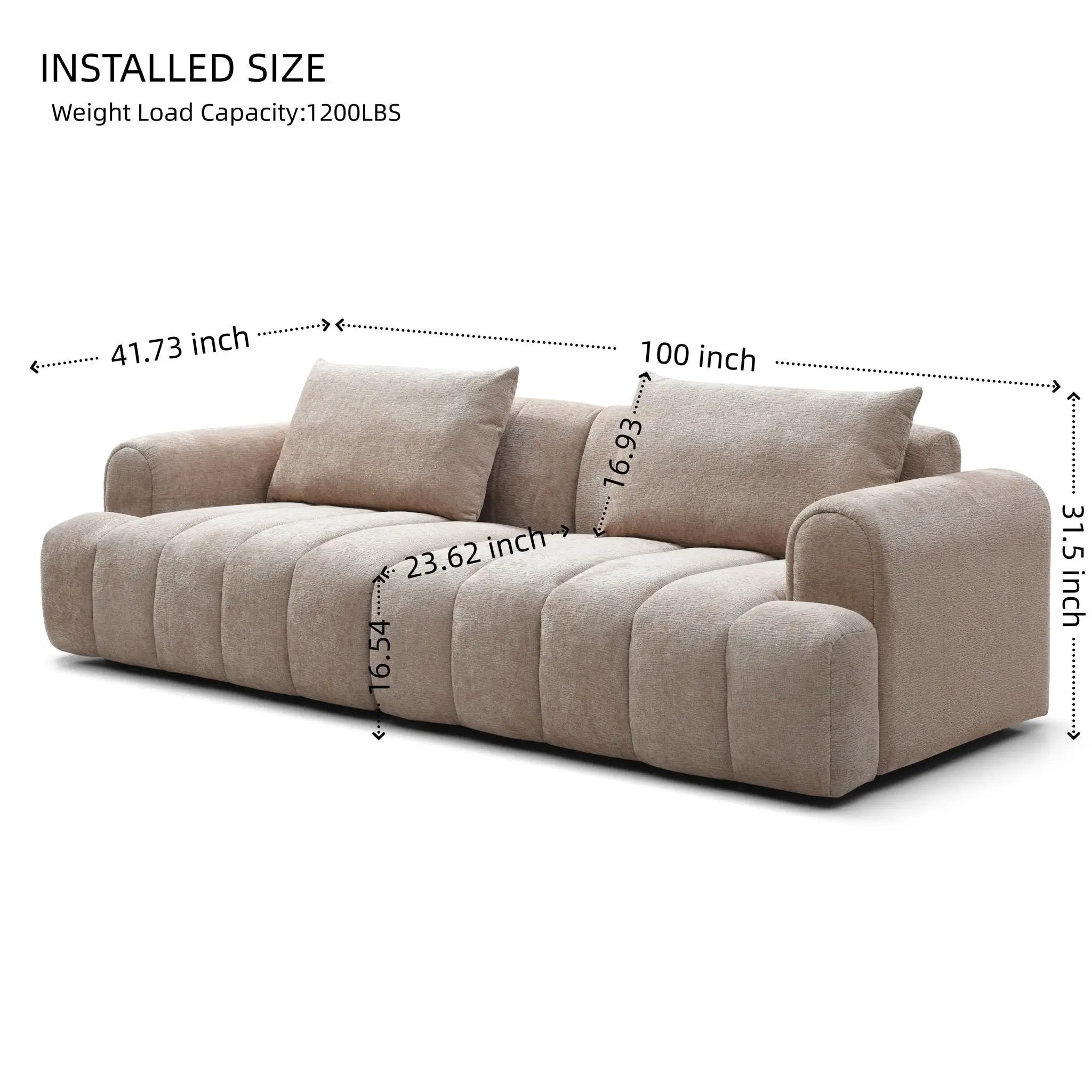 4 Seater Sectional Sofa For Living Room Spaces - Camel by Unique Piece Furniture