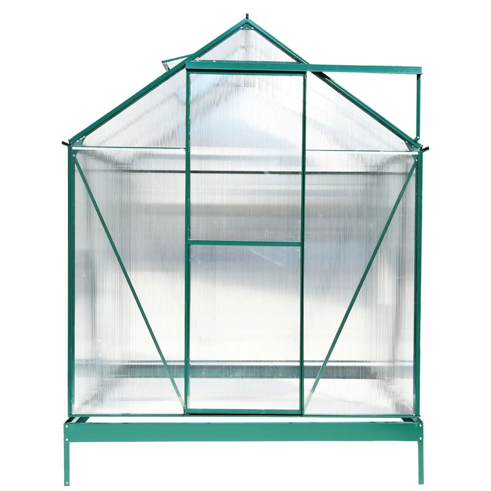 Polycarbonate house, Heavy Duty Outdoor Aluminum Walk-In House Kit With Rain Gutter, Vent And Door For Backyard Garden by HouseOfZazla