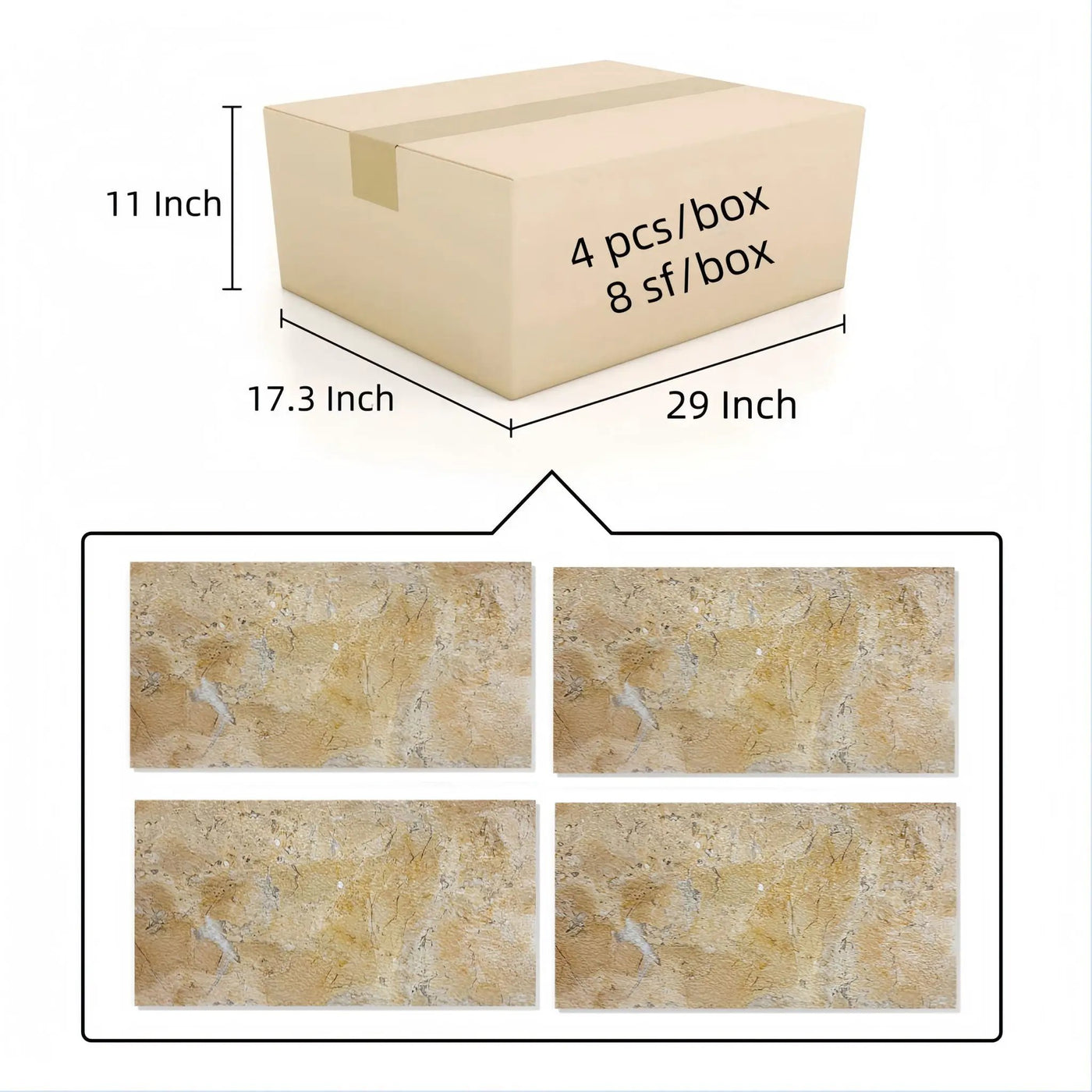 Natural Marble Polished Tile For Wall And Floor (Set of 4) by HouseOfZazla