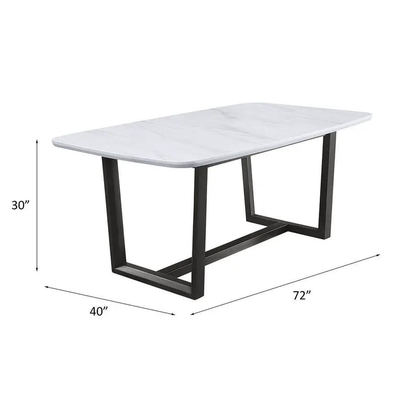 Madan - Dining Table With Marble Top - Marble Top & Weathered Gray by Unique Piece Furniture
