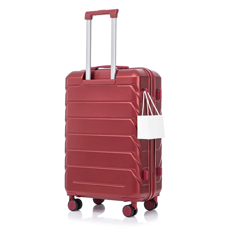 28 Inch ABS Hard Shell Large Travel Checked Luggage - Wine Red by HouseOfZazla