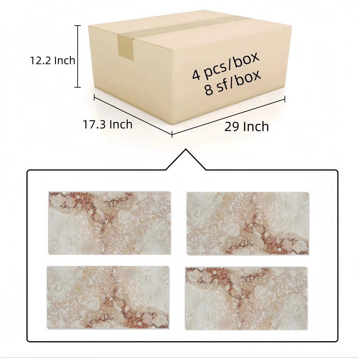 Natural Marble Polished Tile For Wall And Floor (Set of 4) by HouseOfZazla