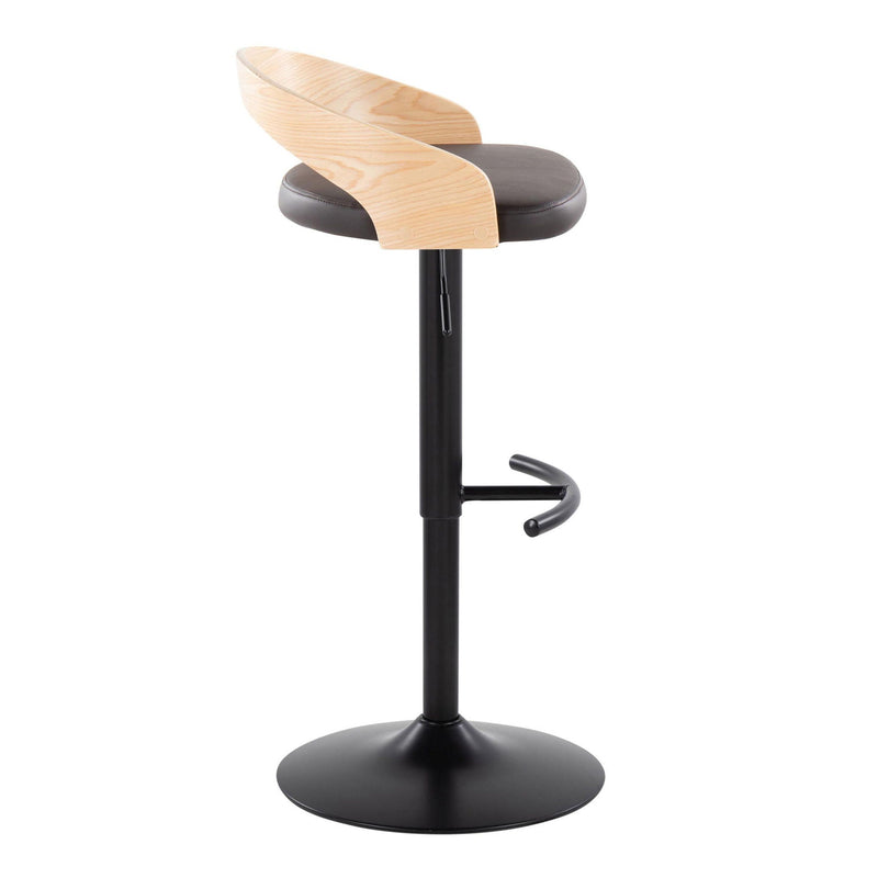Grotto - Contemporary Adjustable Barstool With Swivel & Rounded T Footrest (Set of 2) by Unique Piece Furniture