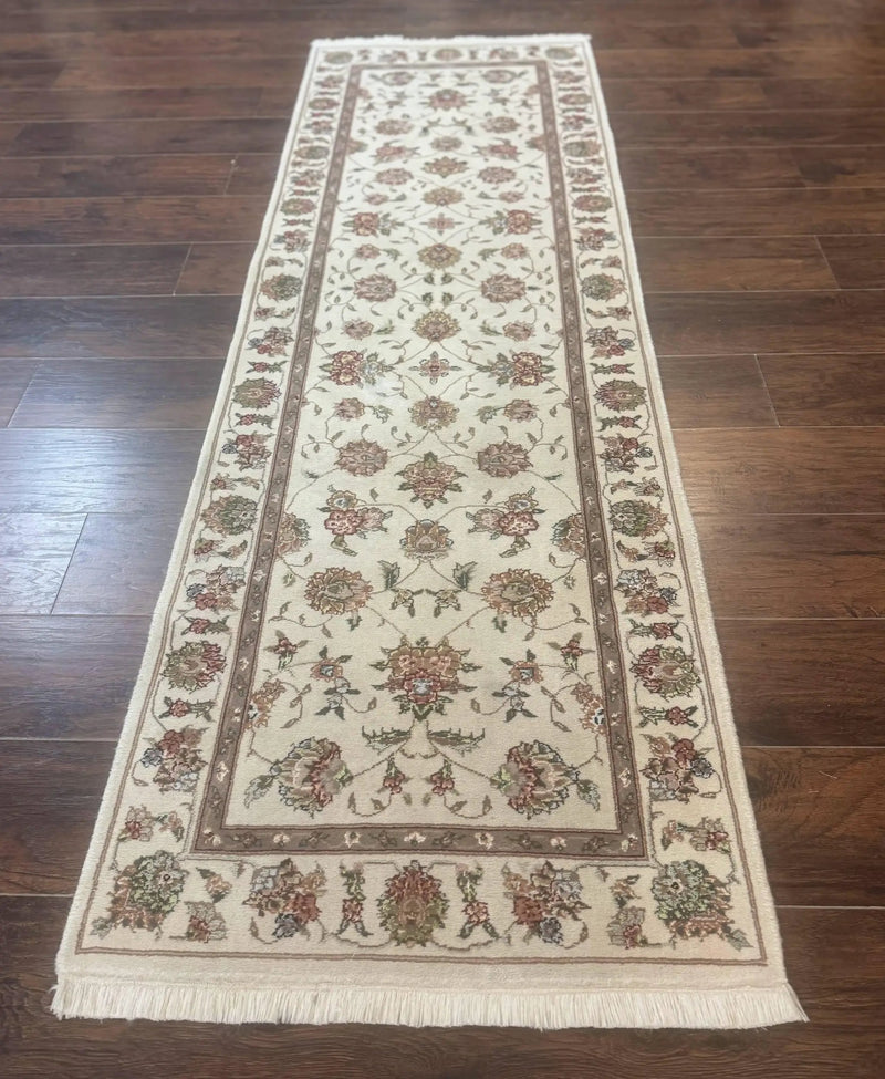 Pak Persian Runner Rug 2.6 x 8ft, Oriental Carpet for Hallway or Kitchen, Handmade, Wool and Silk Highlights by Jewel Rugs