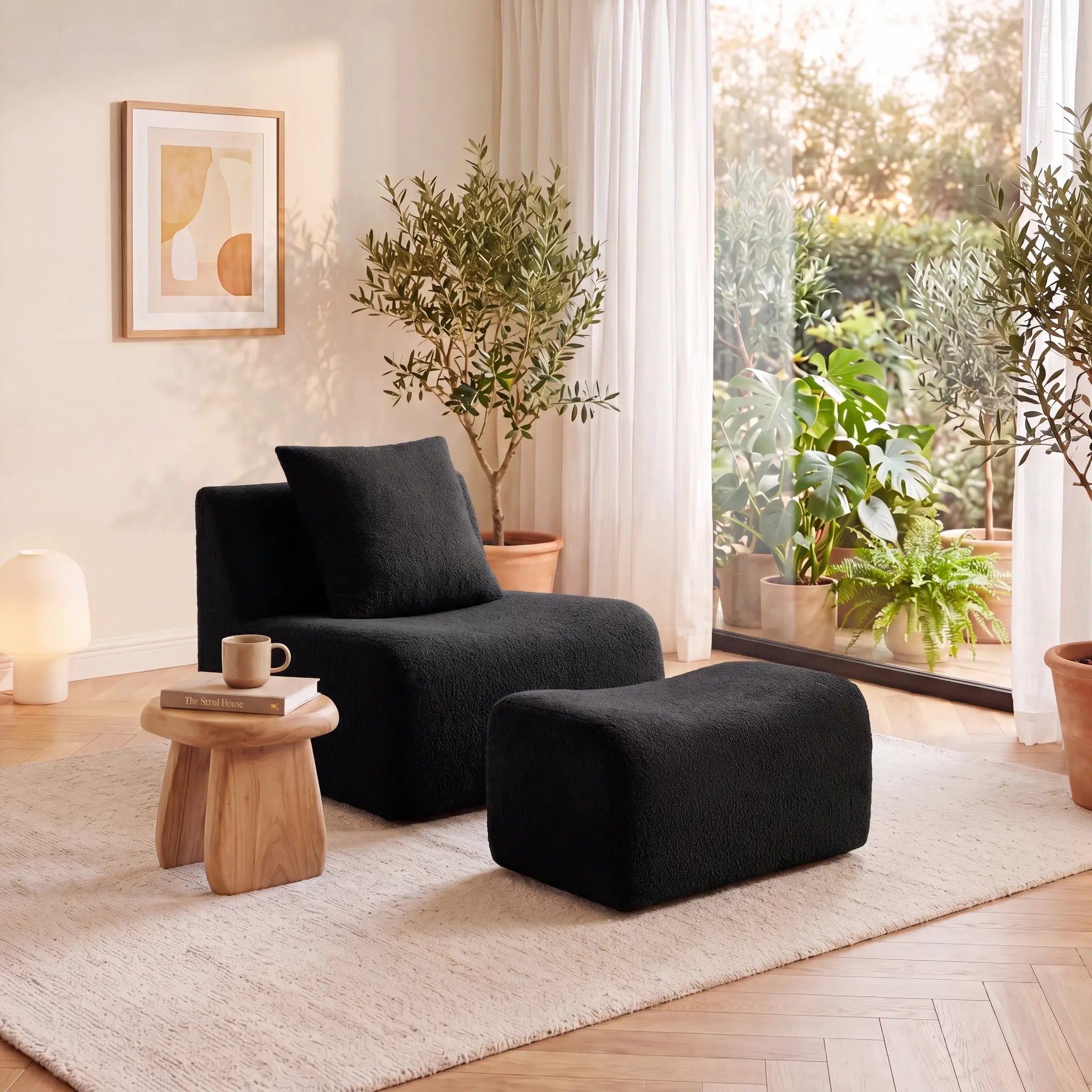 Soft Teddy Fabric Boneless Sofa by HouseOfZazla